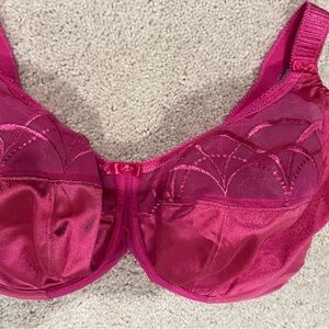 Elomi “Cate” Magenta Satin and Mesh Bra